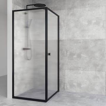 Dusjhjørne Macro Design Empire Swing Sort Linjeglass