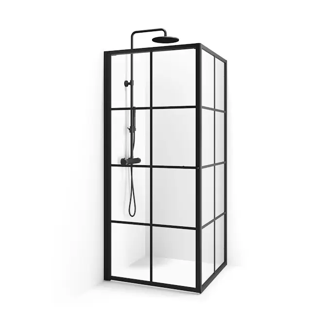 Dusjhjørne Macro Design Empire Swing Klart Glass med Sprosser