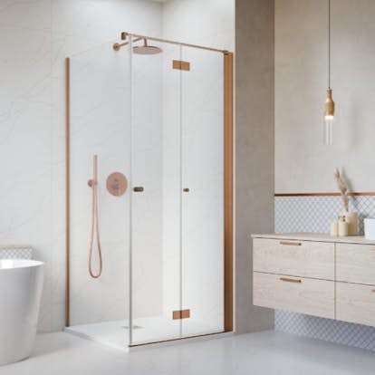 Duschhörn Strømberg Noma 195 Fast Vägg + Vikbar Dörr