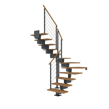 Hovedtrapp Dolle Dubai Eik Oljet 1/2-Sving Design