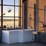 Dusjbadekar Nordhem Apelviken Hvit Standard Enkel Rygglene