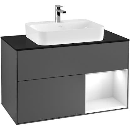 Tvättställsskåp Villeroy & Boch Finion med 2 Lådor Hylla och Bänkskiva för Ytmonterat Tvättställ