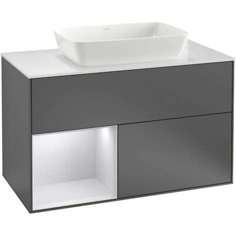 Tvättställsskåp Villeroy & Boch Finion med 2 Lådor Hylla och Bänkskiva för Fristående Tvättställ från Artis & Collaro