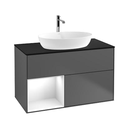 Tvättställsskåp Villeroy & Boch Finion med 2 Lådor Hylla och Bänkskiva för Fristående Tvättställ från Artis & Collaro