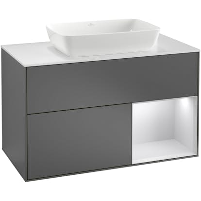 Tvättställsskåp Villeroy & Boch Finion med 2 Lådor Hylla och Bänkskiva för Fristående Tvättställ från Artis & Collaro