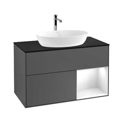 Tvättställsskåp Villeroy & Boch Finion med 2 Lådor Hylla och Bänkskiva för Fristående Tvättställ från Artis & Collaro