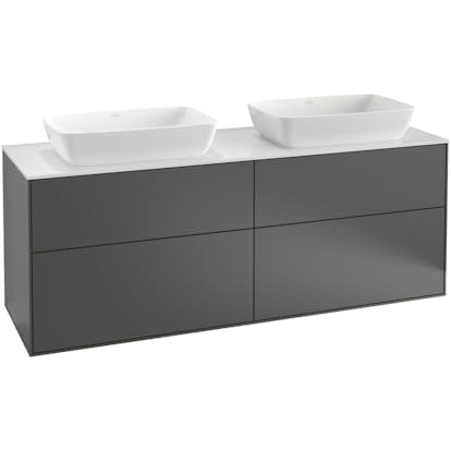 Tvättställsskåp Villeroy & Boch Finion med 4 Lådor och Bänkskiva för Två Fristående Tvättställ från Artis & Collaro