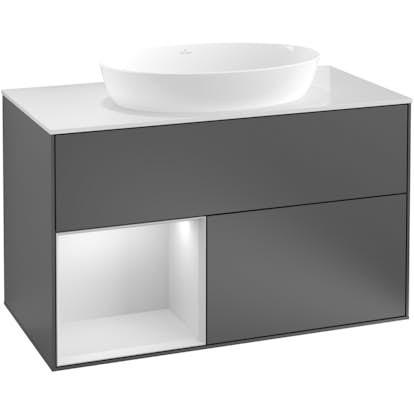Tvättställsskåp Villeroy & Boch Finion med 2 Lådor Hylla och Bänkskiva för Fristående Tvättställ från Artis & Collaro