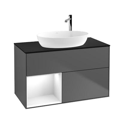 Tvättställsskåp Villeroy & Boch Finion med 2 Lådor Hylla och Bänkskiva för Fristående Tvättställ från Artis & Collaro