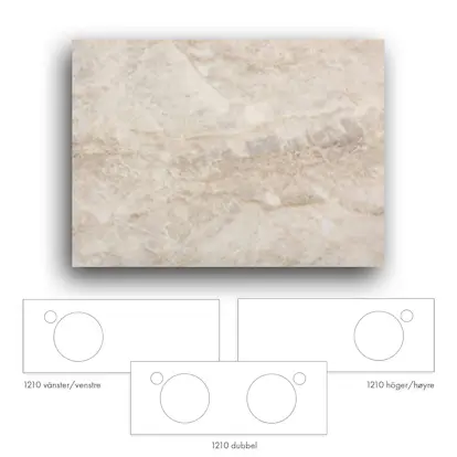 Bänkskiva Macro Design Crown+ Dekton 1210 till Tvättställsskåp Crown