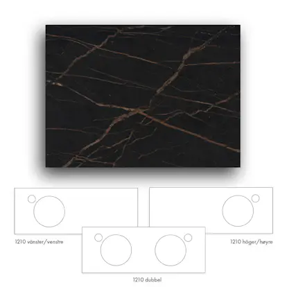 Bänkskiva Macro Design Crown+ Dekton 1210 till Tvättställsskåp Crown