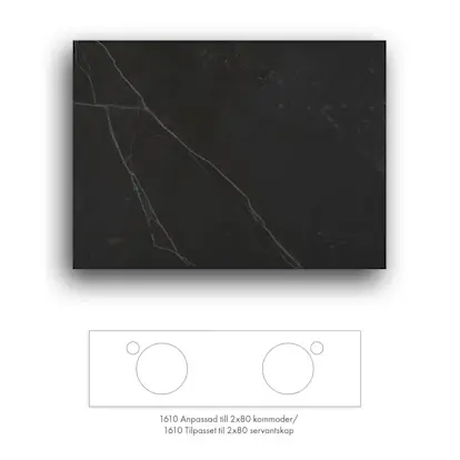 Bänkskiva Macro Design Crown+ Dekton 1610 till Tvättställsskåp Crown