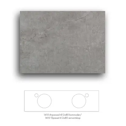 Bänkskiva Macro Design Crown+ Dekton 1610 till Tvättställsskåp Crown