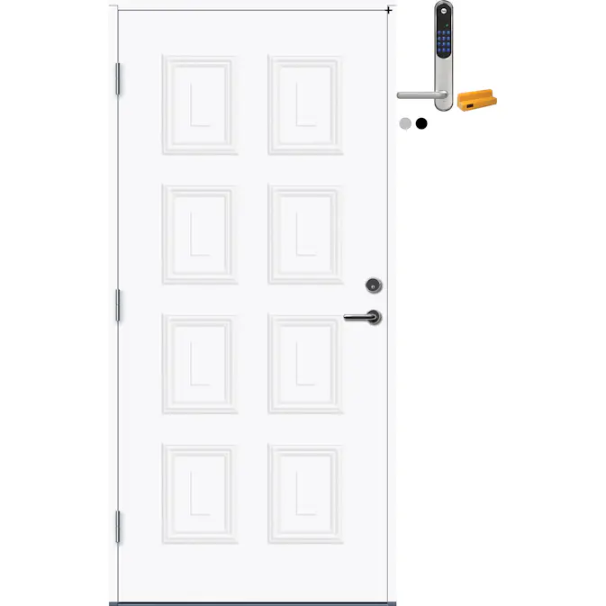 Ytterdør Bygg1 Fevik Thermoisolert med Yale Doorman Classic Home
