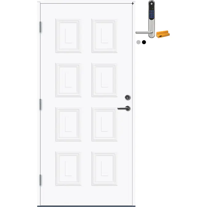 Ytterdør Bygg1 Fevik med Yale Doorman Classic Home