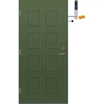 Ytterdør Bygg1 Fevik med Yale Doorman Classic Home