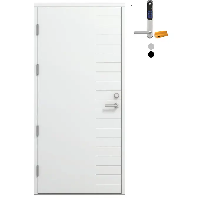 Ytterdør Bygg1 Fjell 06 Hvit med Yale Doorman Classic Home