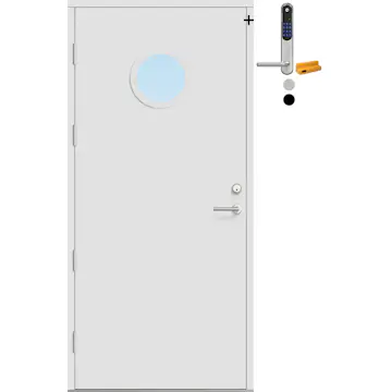 Ytterdør Bygg1 Fjell 10 Klarglass med Yale Doorman Classic Home