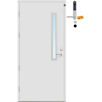 Ytterdør Bygg1 Fjell 12 Klarglass med Yale Doorman Classic Home