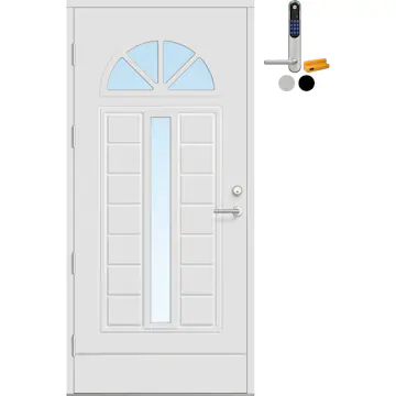 Ytterdør Bygg1 Fjell 13 Klarglass med Yale Doorman Classic Home