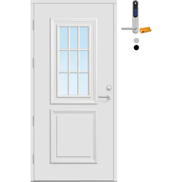 Ytterdør Bygg1 Fjord 02 Klarglass med Yale Doorman Classic Home