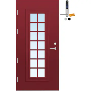 Ytterdør Bygg1 Fjord 06 Klarglass med Yale Doorman Classic Home