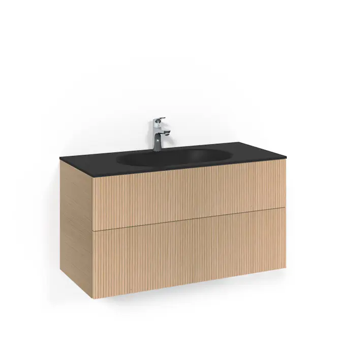 Tvättställsskåp Macro Design Crown Line med Glastvättställ