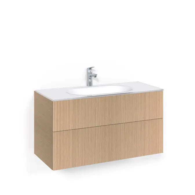 Tvättställsskåp Macro Design Crown Line med Glastvättställ