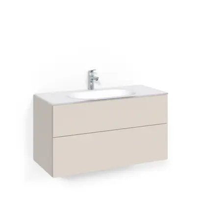 Tvättställsskåp Macro Design Crown Push Open Med Glastvättställ