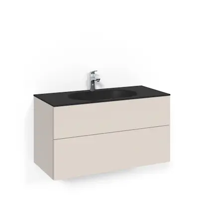 Tvättställsskåp Macro Design Crown Push Open Med Glastvättställ