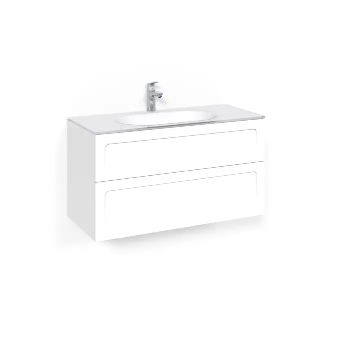 Tvättställsskåp Macro Design Crown Shape Med Glastvättställ