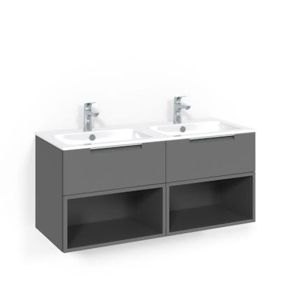 Tvättställsskåp Macro Design Crown Open Box med Dubbelt Tvättställ