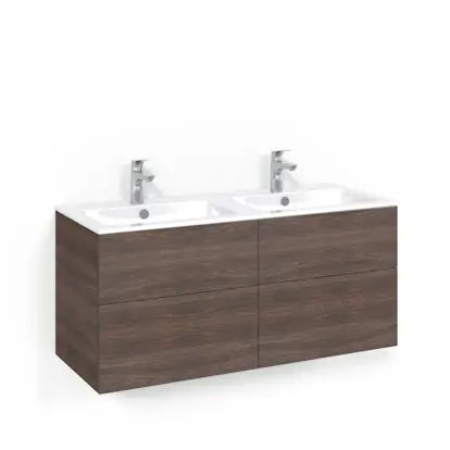 Tvättställsskåp Macro Design Crown Plain med Dubbelt Tvättställ