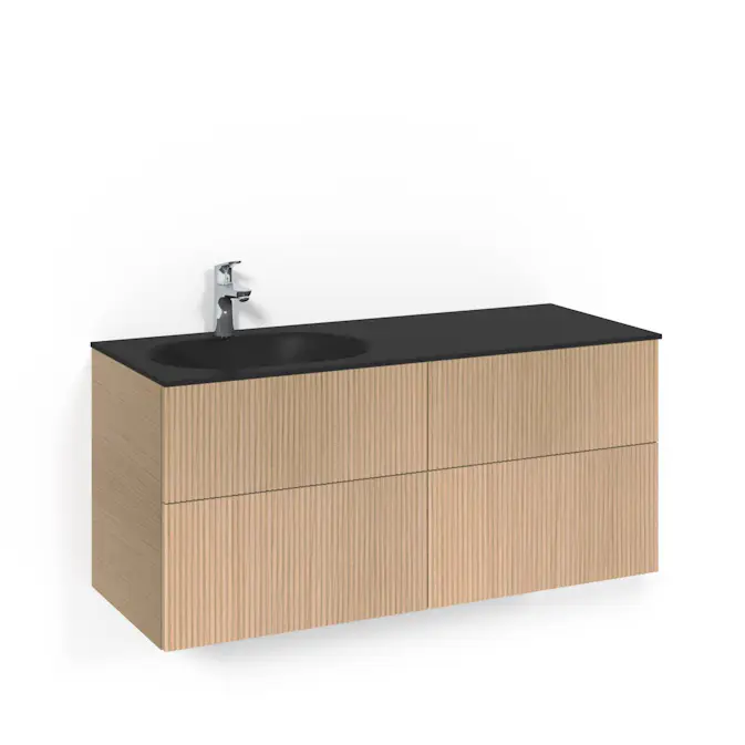 Tvättställsskåp Macro Design Crown Line med Glastvättställ