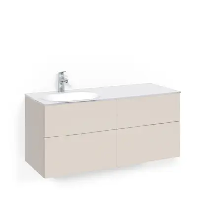 Tvättställsskåp Macro Design Crown Push Open Med Glastvättställ