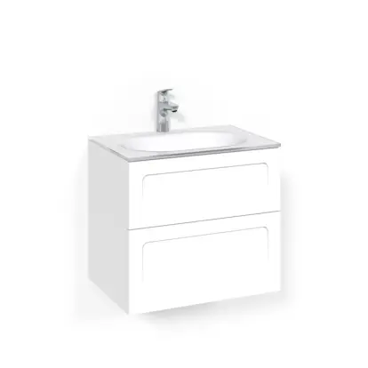 Tvättställsskåp Macro Design Crown Shape Med Glastvättställ