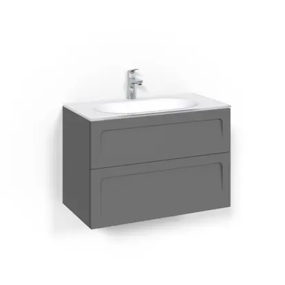 Tvättställsskåp Macro Design Crown Shape Med Glastvättställ