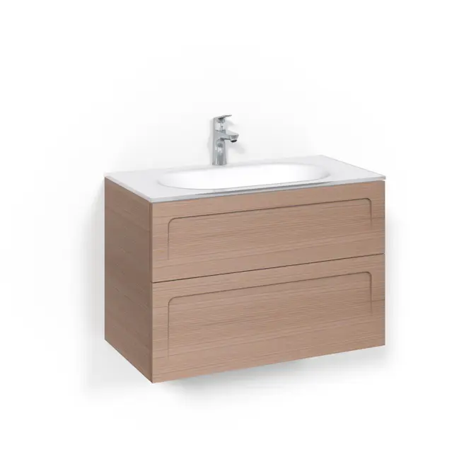 Tvättställsskåp Macro Design Crown Shape Med Glastvättställ