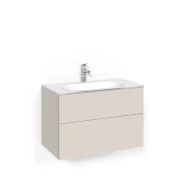 Tvättställsskåp Macro Design Crown Push Open Med Glastvättställ