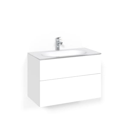 Tvättställsskåp Macro Design Crown Push Open Med Glastvättställ