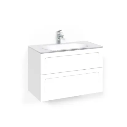 Tvättställsskåp Macro Design Crown Shape Med Glastvättställ