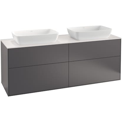 Tvättställsskåp Villeroy & Boch Finion med 4 Lådor och Bänkskiva för Två Fristående Tvättställ