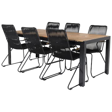 Spisegruppe Venture Home Berfin med 6 Lenestoler