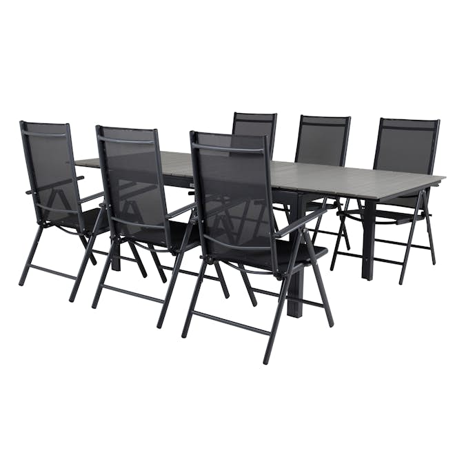 Spisegruppe Venture Home Lova 160/240 med 6 Bront Stoler