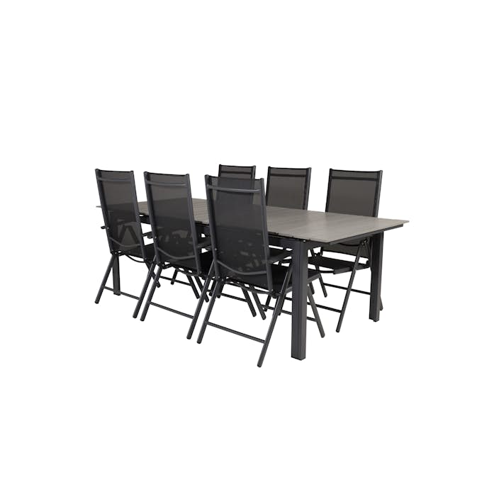 Spisegruppe Venture Home Lova 224/324 med 6 Bront Stoler