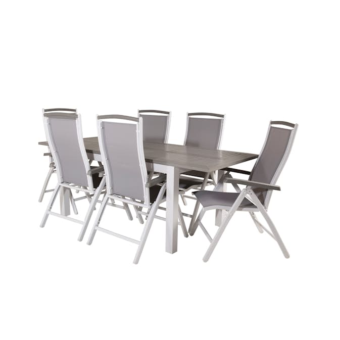Spisegruppe Venture Home Aleyna 152/210 med 6 Stoler