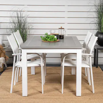 Spisegruppe Venture Home Aleyna 152/210 med 4 Siri Lenestoler