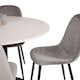 Spisegruppe Venture Home Roxanna HHvitBord med 4 Pobbie Stoler Fløyel