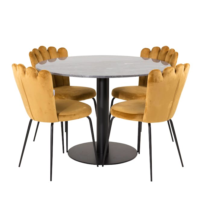 Spisegruppe furniture/fashion Ester med 4 Limhamn Light Stoler