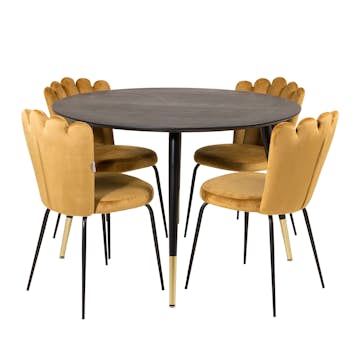 Spisegruppe furniture/fashion Disa med 4 Limhamn Light Stoler